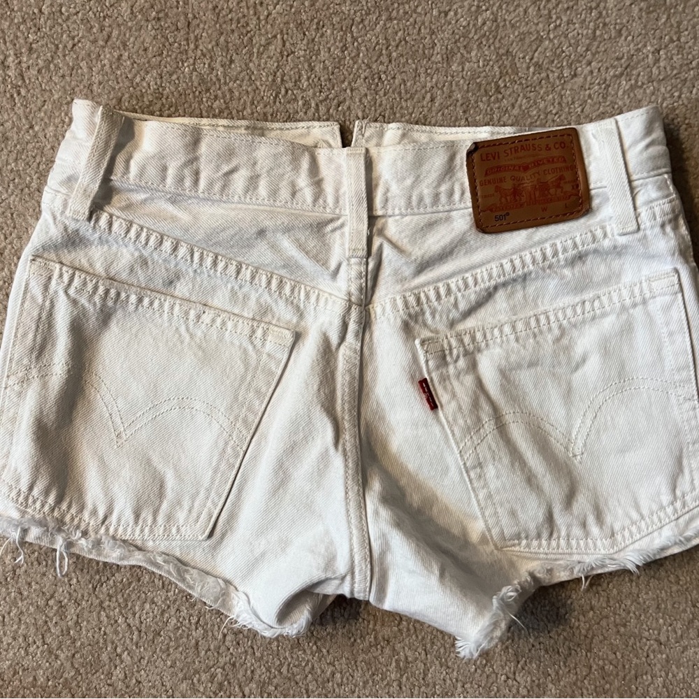 Levi white 501 shorts